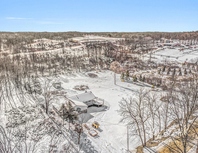 view of snowy aerial view