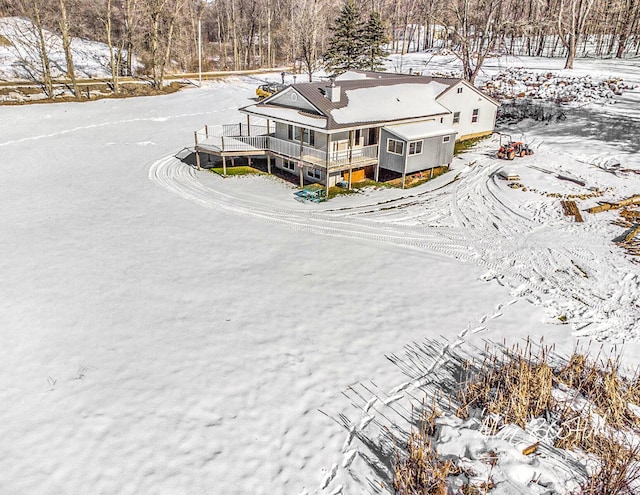 view of snowy aerial view