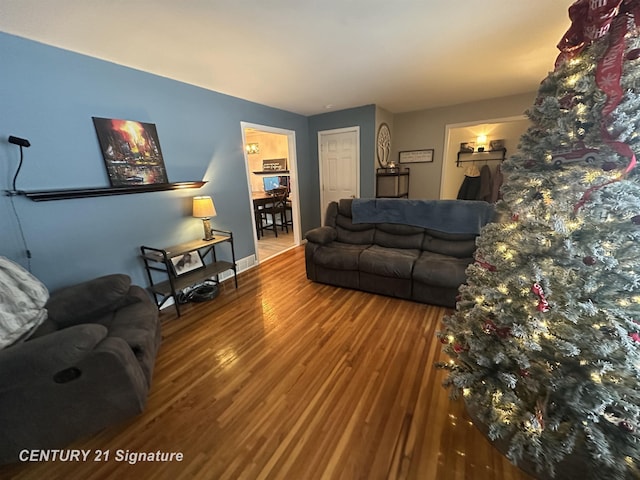 living room featuring hardwood / wood-style flooring