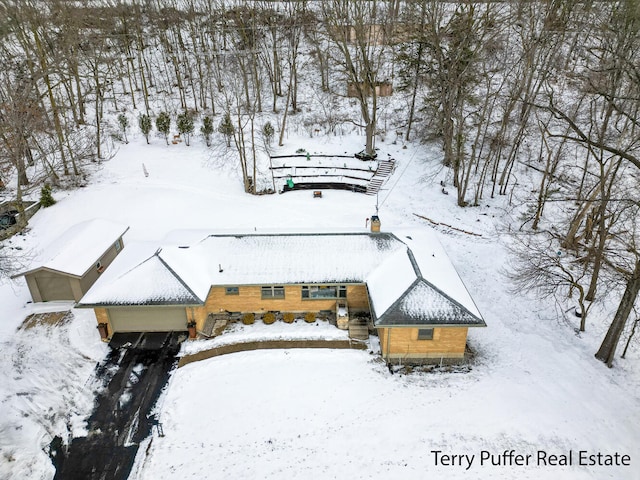 view of snowy aerial view