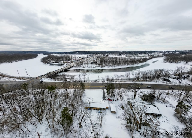 view of snowy aerial view