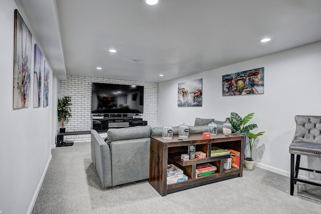 living room with carpet