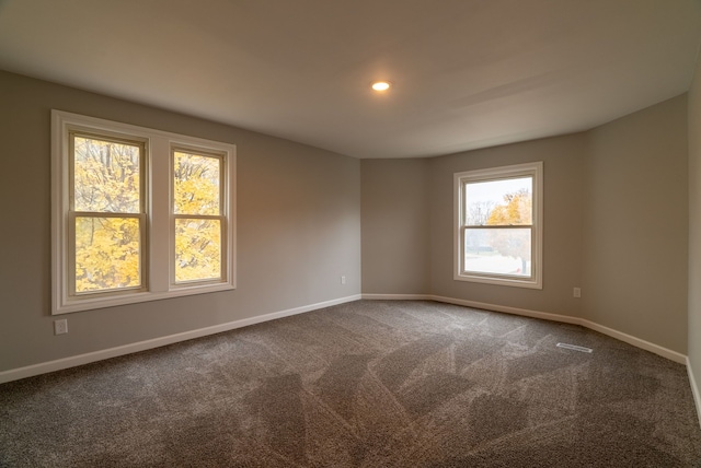 view of carpeted spare room