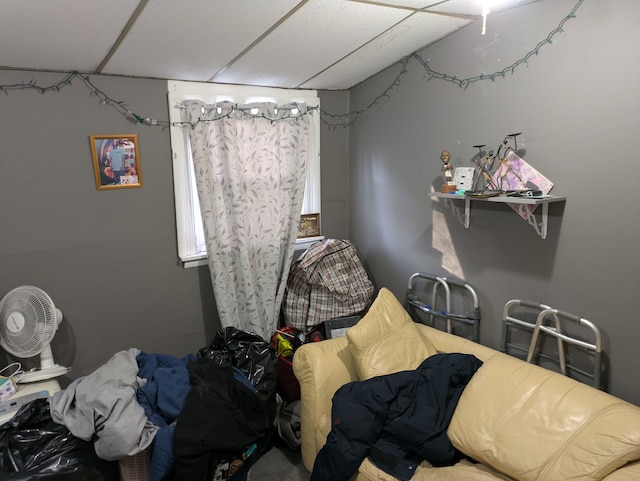 bedroom featuring a paneled ceiling