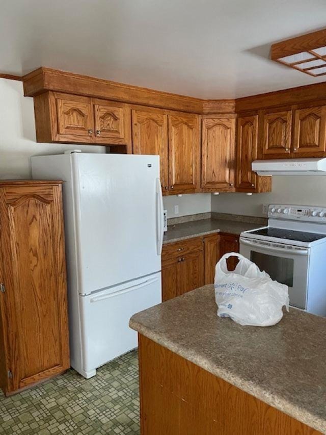 kitchen featuring white appliances