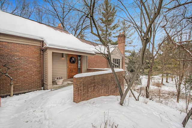 view of snowy exterior