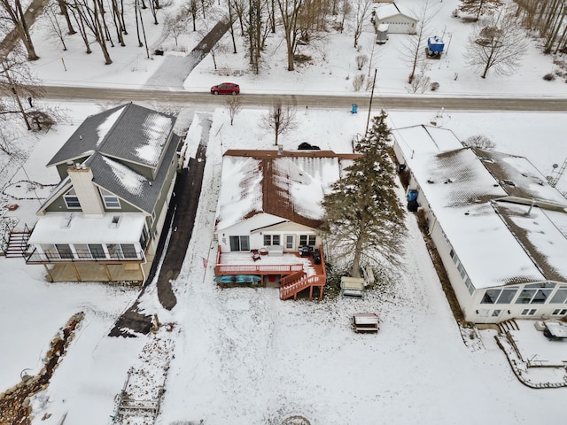 view of snowy aerial view