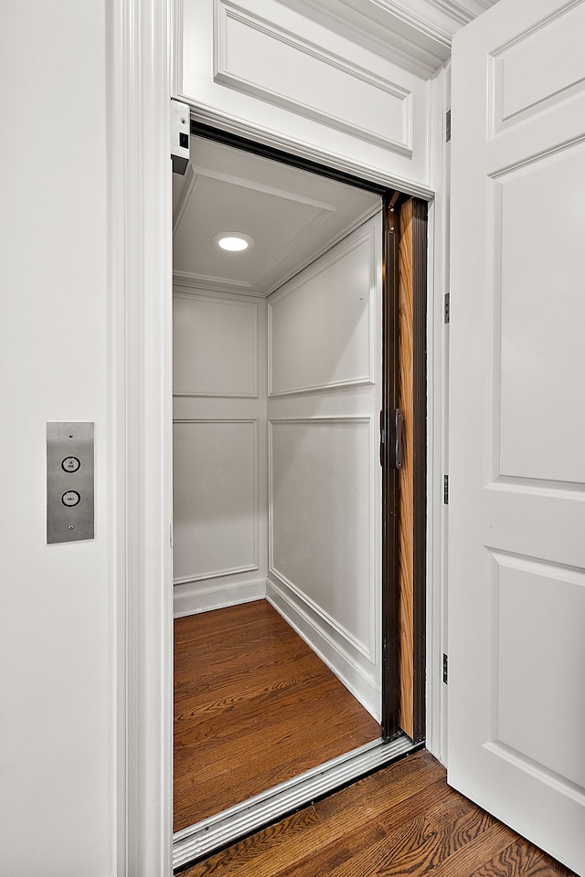 details with wood-type flooring