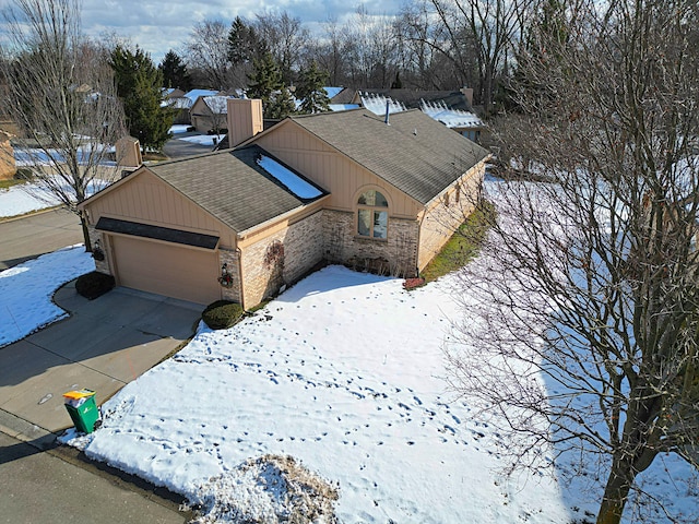 view of snowy aerial view