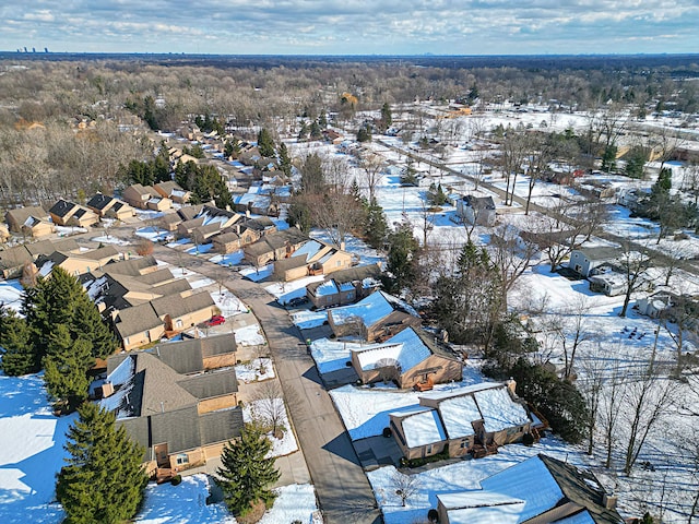 view of snowy aerial view