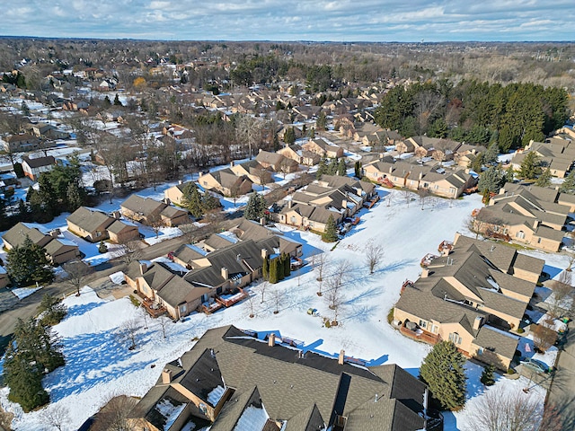 view of snowy aerial view