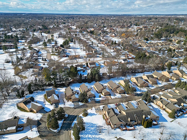 view of snowy aerial view