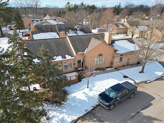 view of snowy aerial view