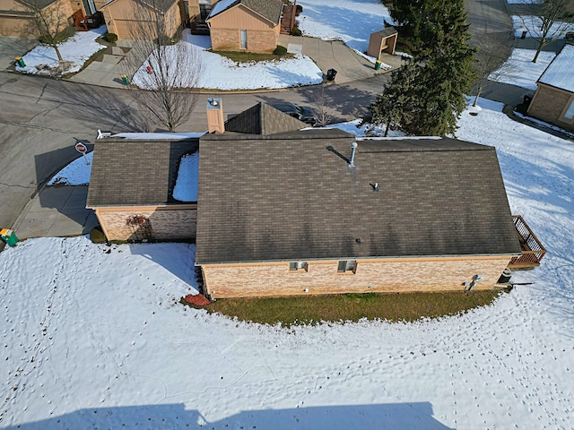 view of snowy aerial view