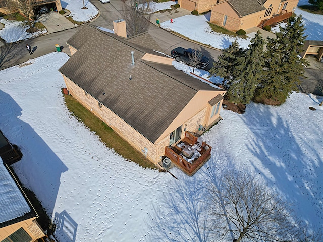 view of snowy aerial view