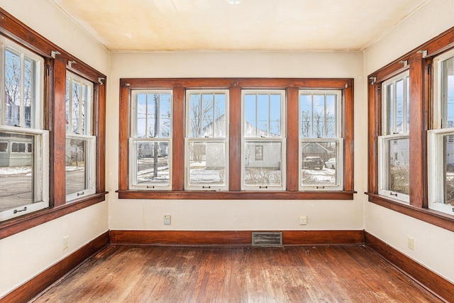 view of unfurnished sunroom