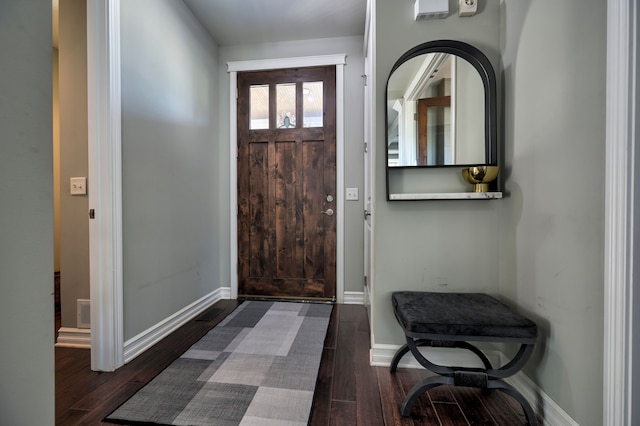 entryway featuring dark hardwood / wood-style flooring