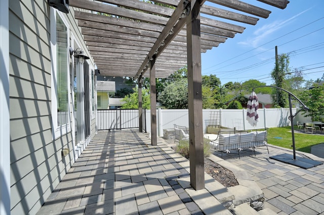 view of patio / terrace with a pergola