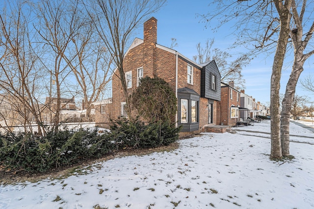 view of snowy exterior