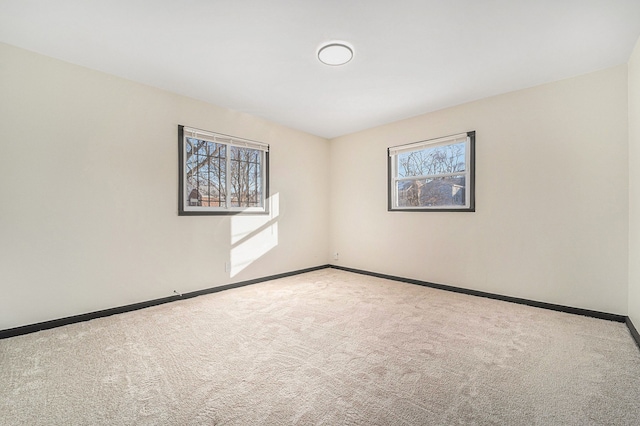 view of carpeted spare room