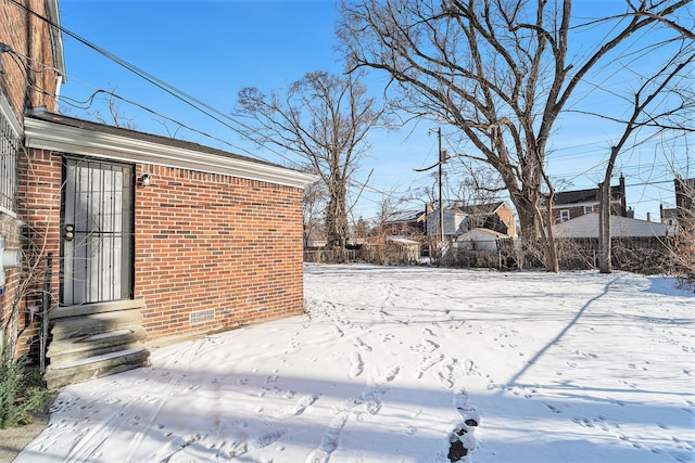 view of snowy yard