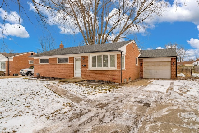 single story home featuring a garage