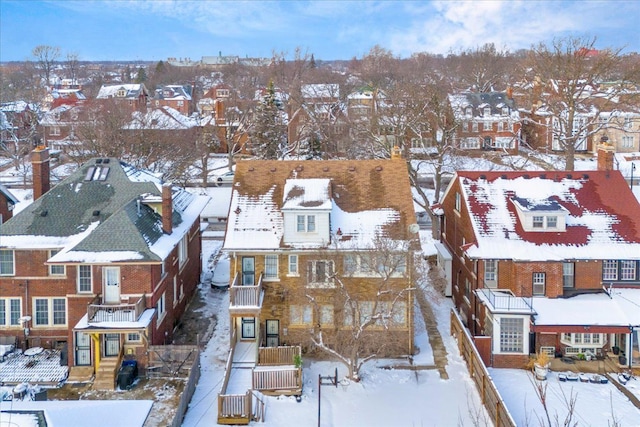 view of snowy aerial view