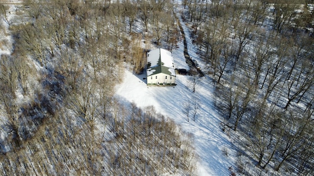 view of snowy aerial view