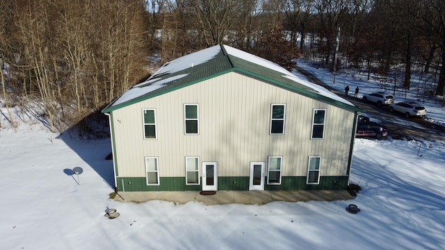 view of snowy exterior