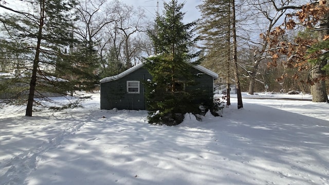 view of snowy exterior