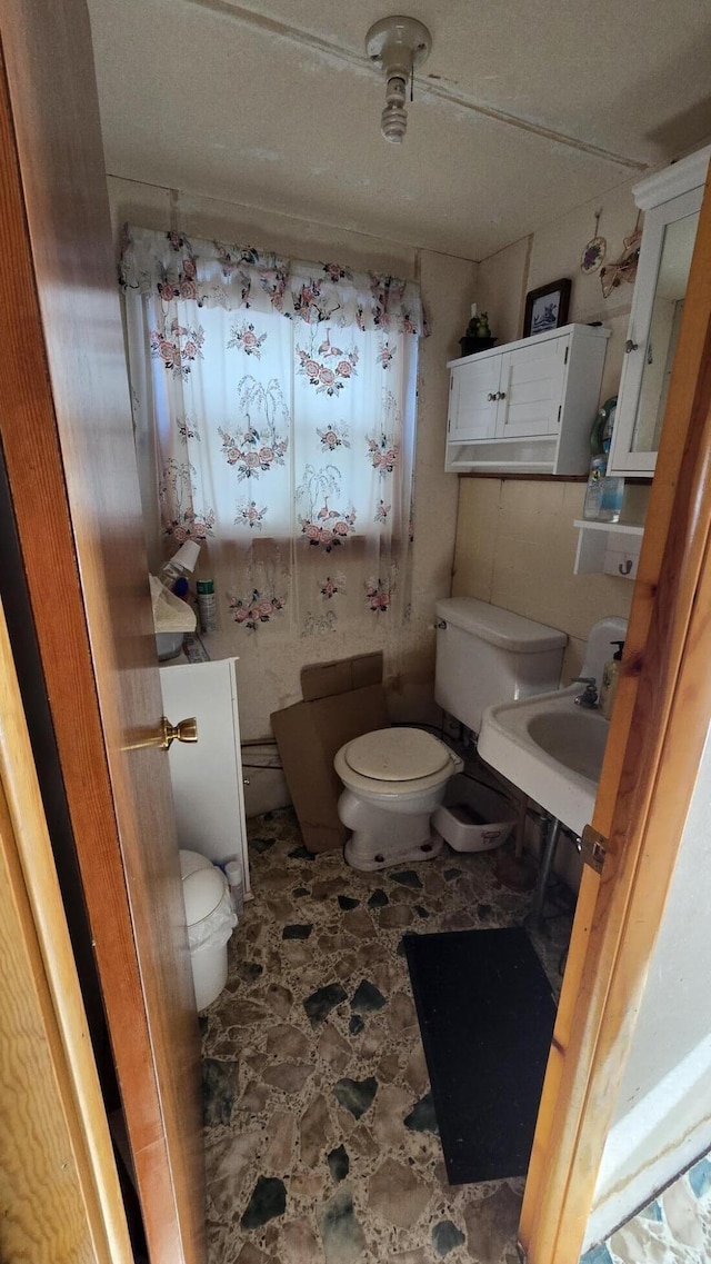 bathroom featuring toilet and sink