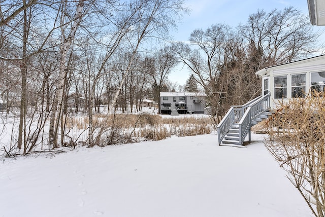 view of snowy yard