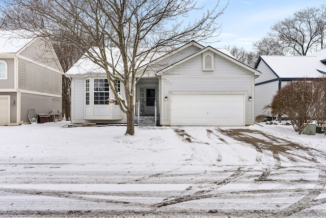 view of front of home with a garage