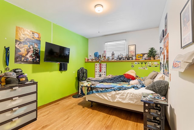 bedroom featuring light hardwood / wood-style flooring