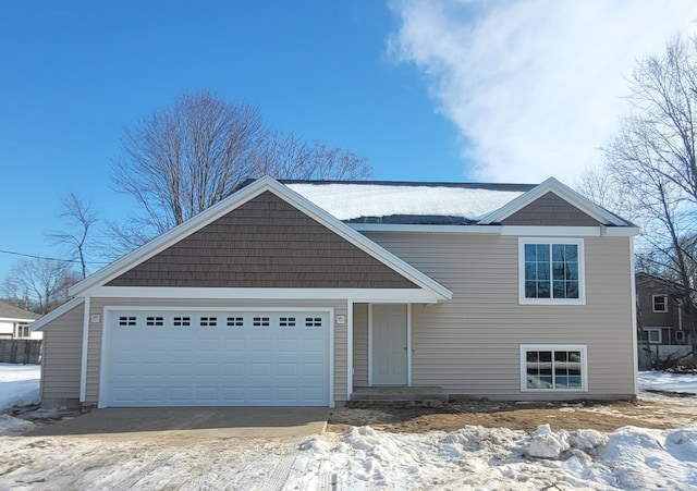 view of front of house with a garage