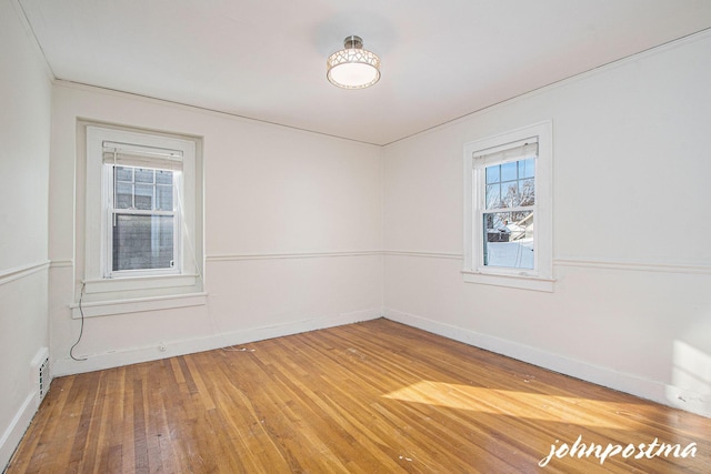 empty room with plenty of natural light and wood-type flooring