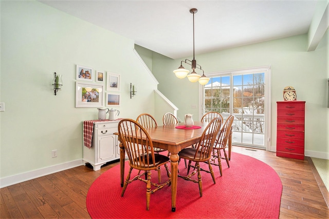 dining room with wood-type flooring