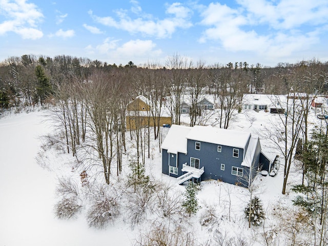 view of snowy aerial view