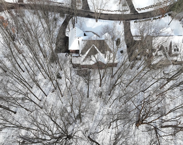 view of snowy aerial view