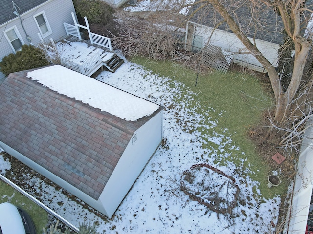 view of snowy aerial view