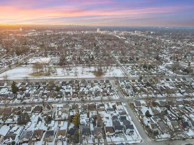 view of snowy aerial view