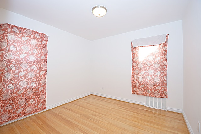 spare room featuring wood-type flooring