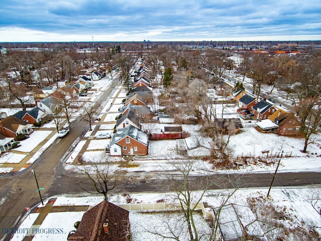 view of snowy aerial view