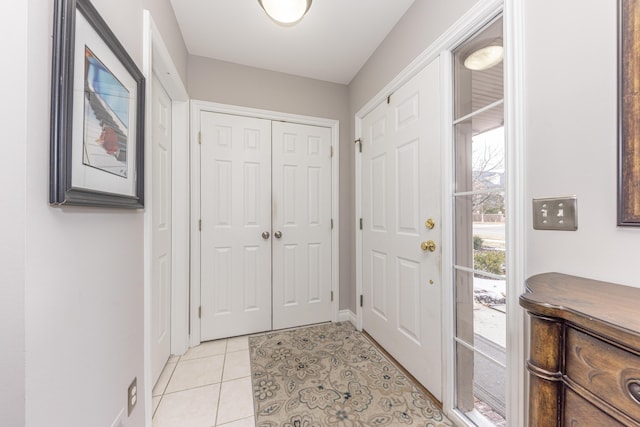 view of tiled foyer entrance