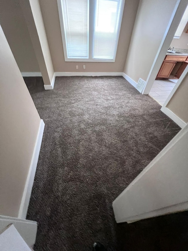 interior space featuring carpet