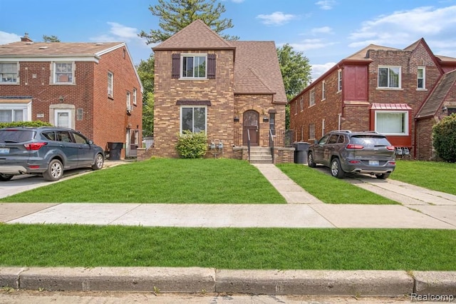 view of front of home featuring a front yard