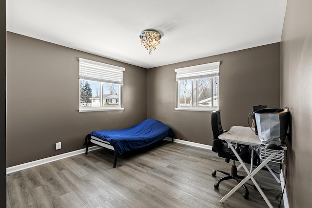 bedroom featuring wood-type flooring