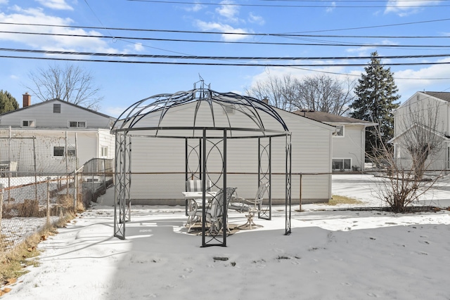 view of snow covered structure