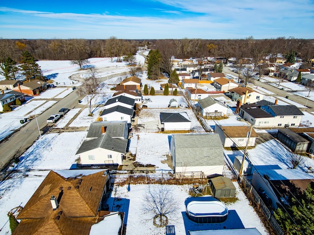 view of snowy aerial view