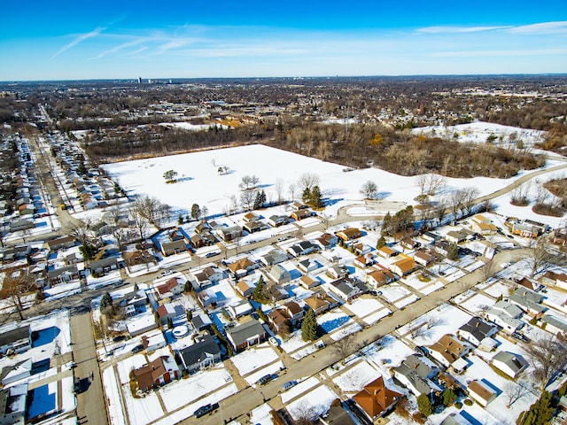 view of snowy aerial view